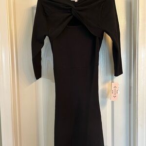 Nanette Lepore Black Asymmetrical Bodycon Dress